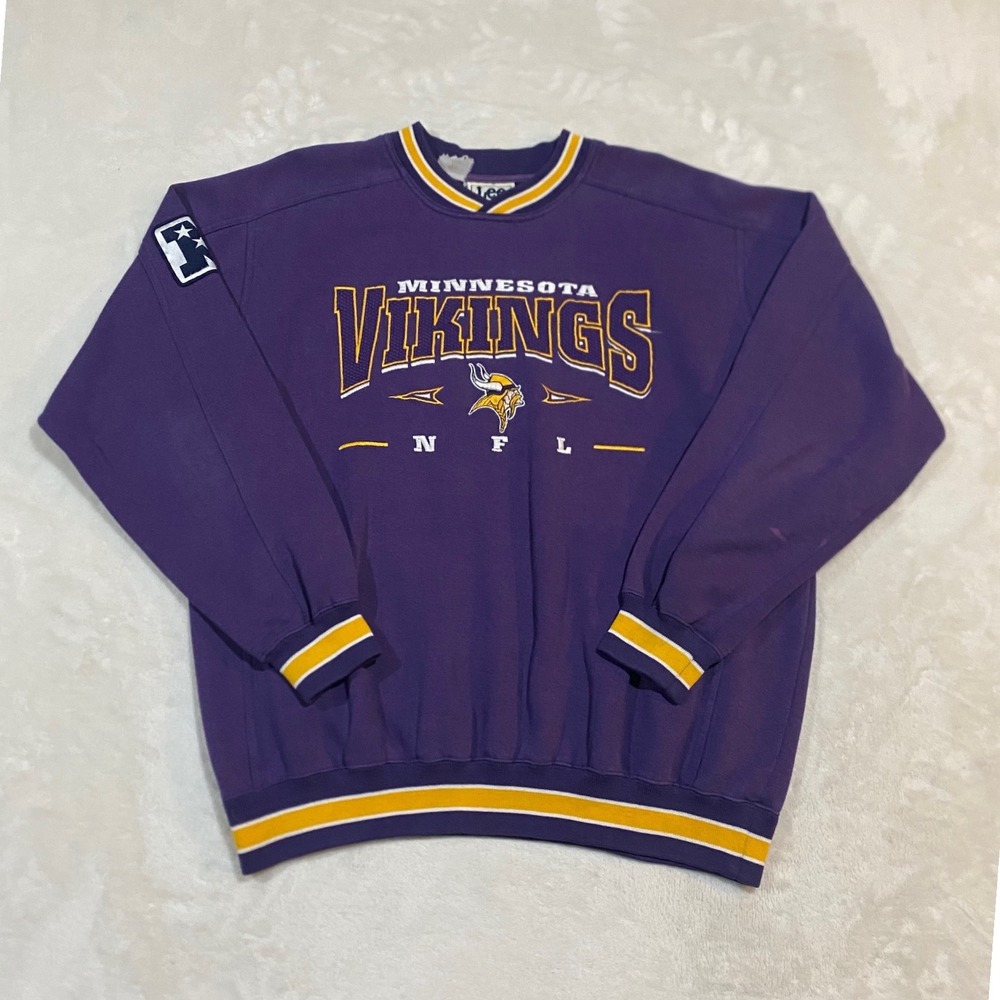 Vintage Lee Sport Minnesota Vikings Sweatshirt Mens L Purple NFL Nutmeg Mills